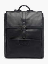 Sac � Dos Business Foulonn� 2 Compartiments Cuir Etrier Noir foulonne EFOU8092