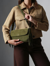 Sac Port� �paule Country Cuir Etrier Vert country ECOU145M-vue-porte