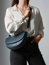 Sac Bandouli�re Tradition Cuir Etrier Bleu tradition ETRA065M-vue-porte