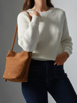 Sac Port� �paule Sac � Dos S Cavalier Nubuck Cuir Etrier Marron cavalier nubuck ECAN126S-vue-porte