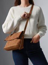 Sac Bandouli�re Cavalier Nubuck Cuir Etrier Marron cavalier nubuck ECAN135M-vue-porte