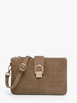 Sac Bandouli�re Equestre Croco Cuir Etrier Beige equestre croco EECQ0143-vue-porte