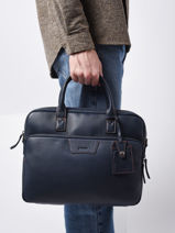 Porte Documents (main) Foulonn� Cuir Etrier Bleu foulonne EFOU8151-vue-porte